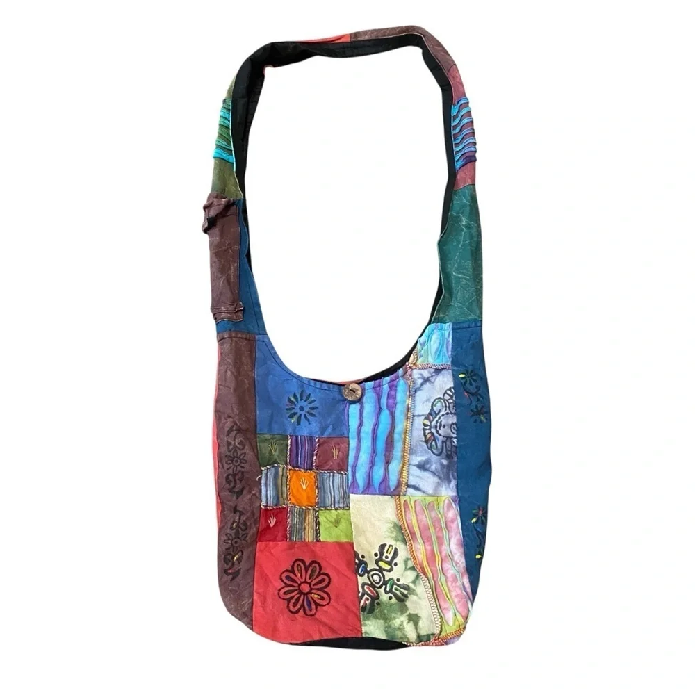The Collection Royal Bohemian Colorful Patchwork Festival Hippie Hobo Bag